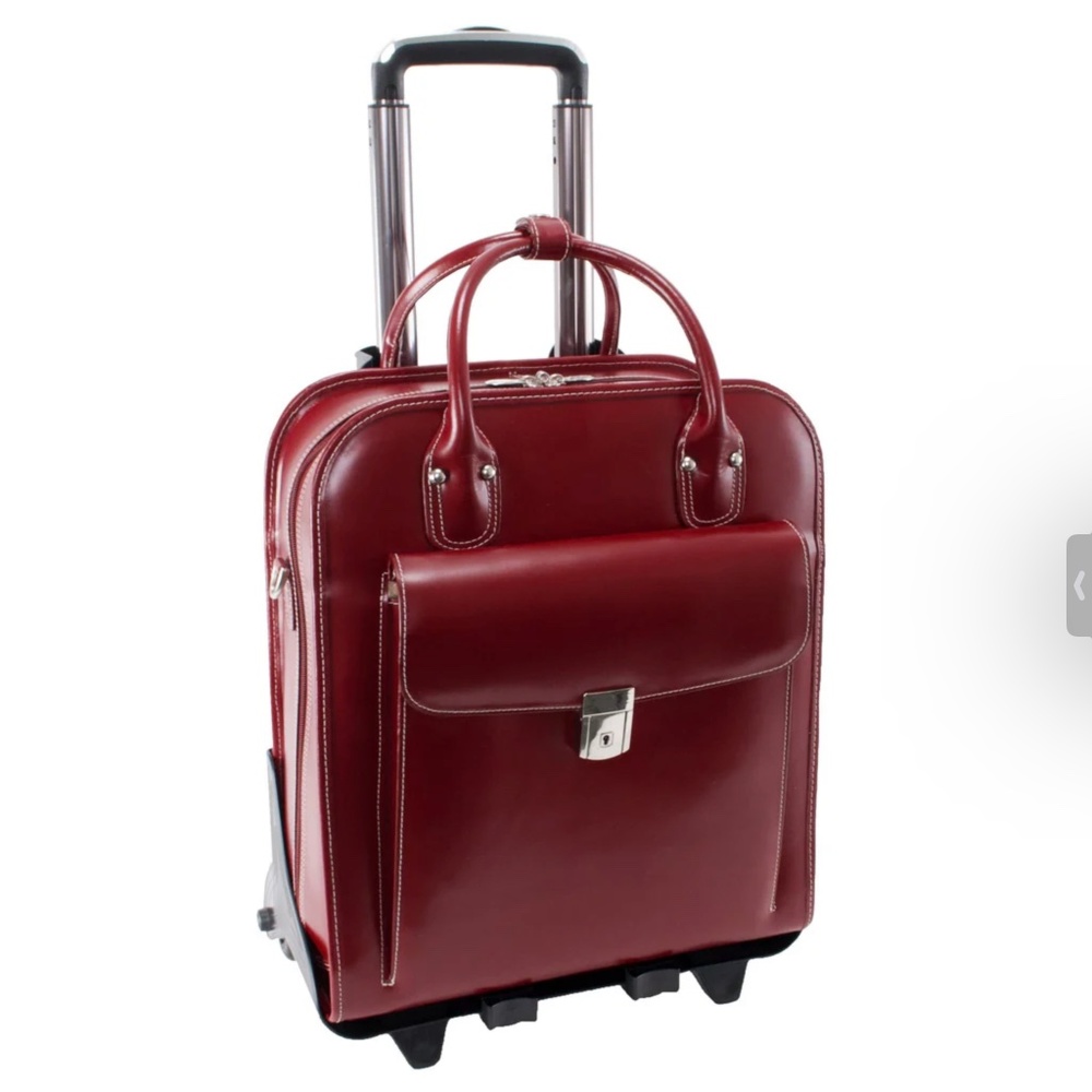 McKlein USA La Grange Leather Vertical Detachable Wheeled Laptop Briefcase